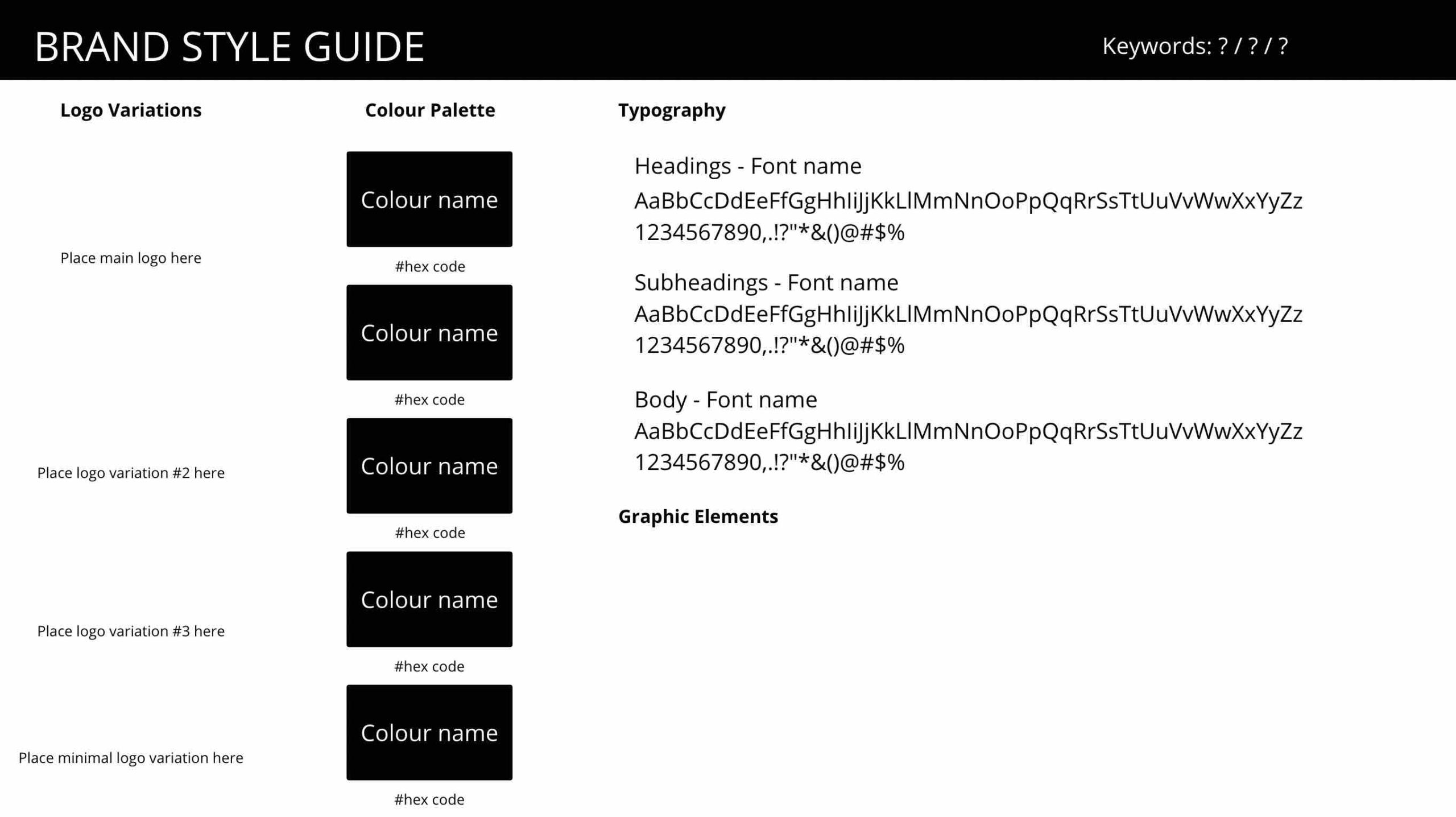 Brand style guide blank template
