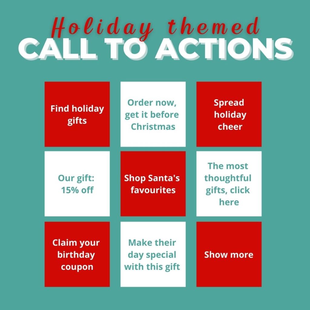 holiday call to action examples