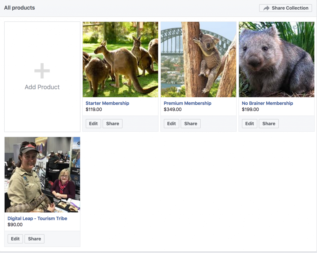 Tourism Tribe - Facebook - Add product