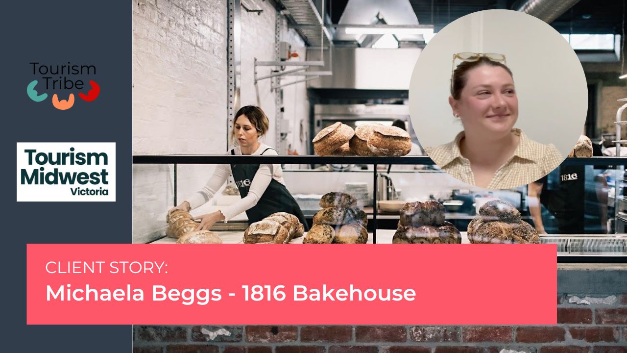 Video testimonial from Michaela Beggs from 1816 Bakehouse Tourism Tribe