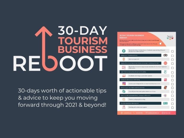 reboot your tourism business, reboot checklist, 30 day challenge