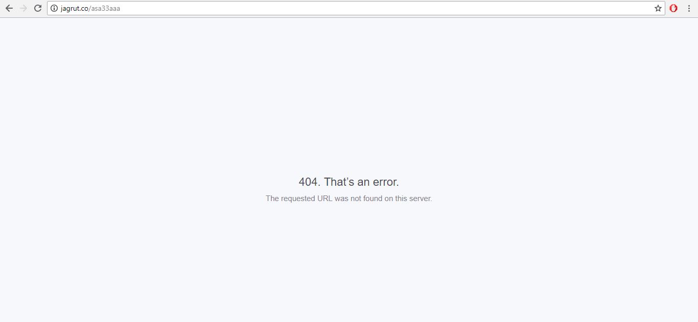 A sreenshot of a default 404 error page that appears when a link is broken