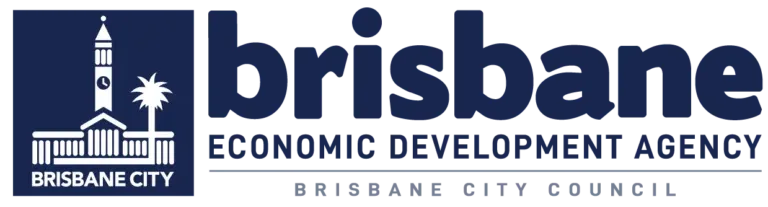 Brisbane Economic Development Agency logo with City Hall icon and council text.