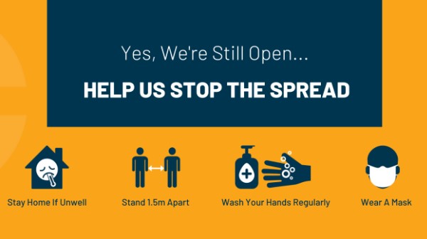 Banner states business is still operating during crisis