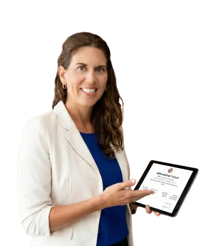 Fab Wintle holding a tablet showing Tourism Tribe tools