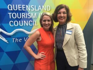 Minister Kate Jones and Liz Ward at Innovation in Tourism Awards