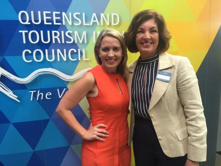 Minister Kate Jones and Liz Ward at Innovation in Tourism Awards