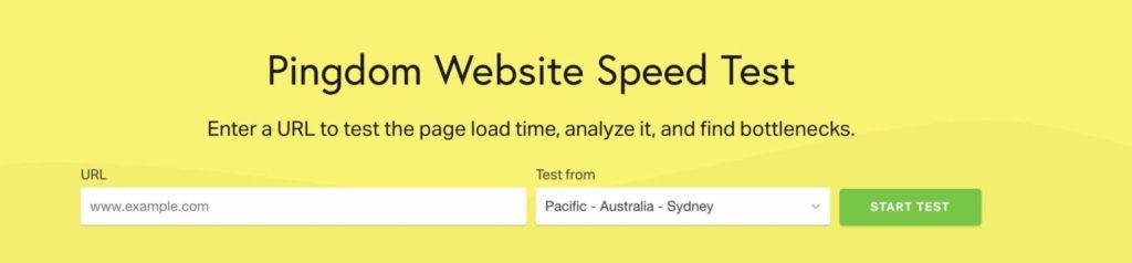 website speed tester example, improve your website performance using pingdom