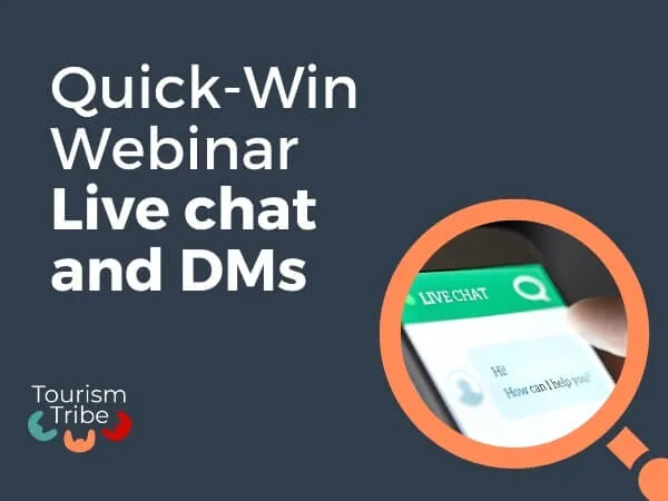 Quick-Win Webinar title slide about live chat and direct messaging tools.