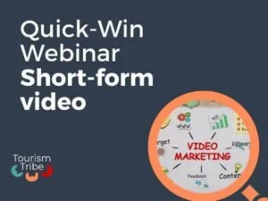Quick-Win Webinar promotional graphic about short-form video marketing strategies.