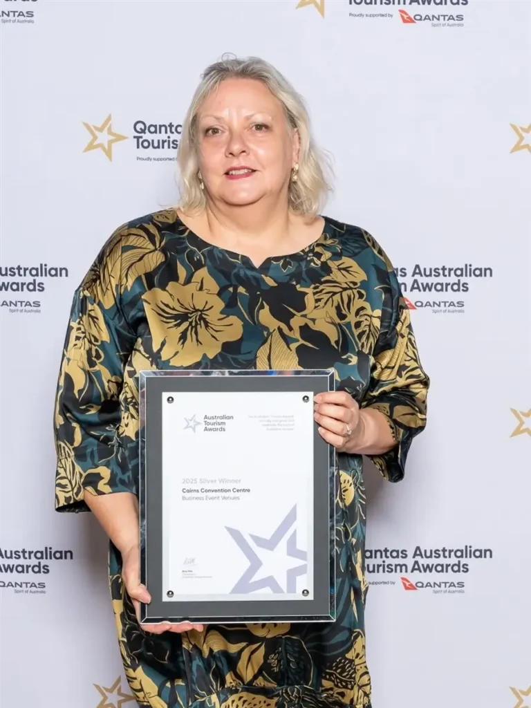 Cairns Convention Centre accepts their 2026 national tourism award.