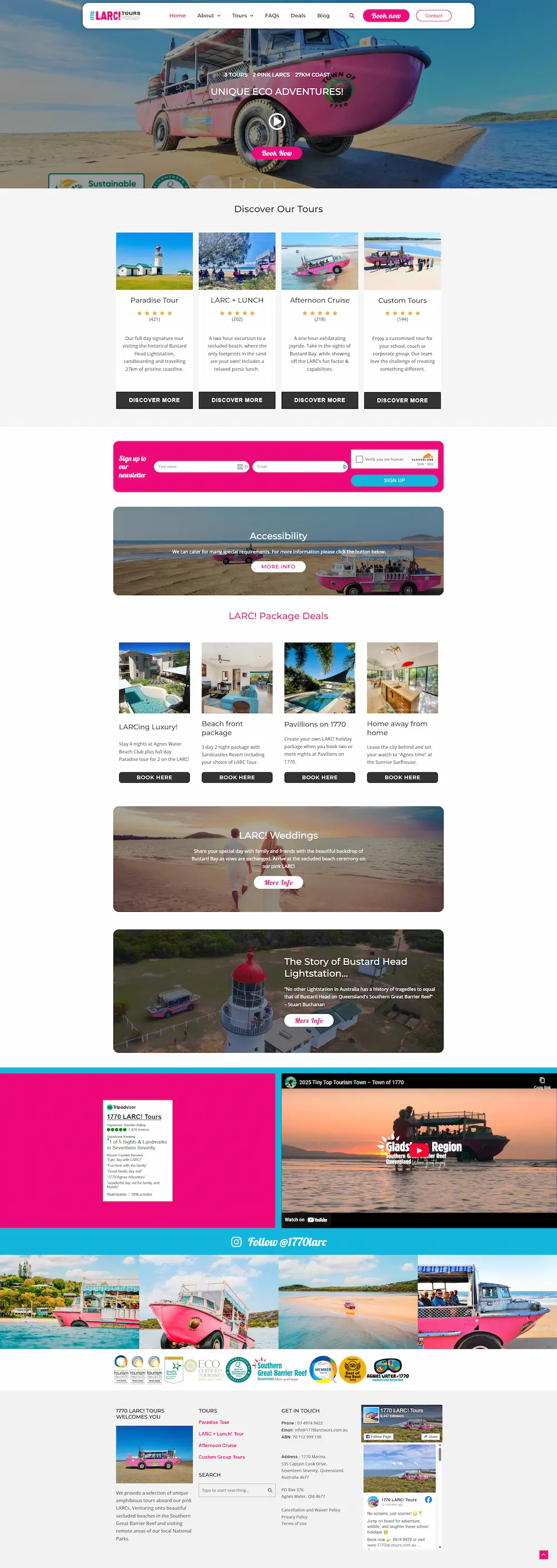 1770 LARC Tours website after