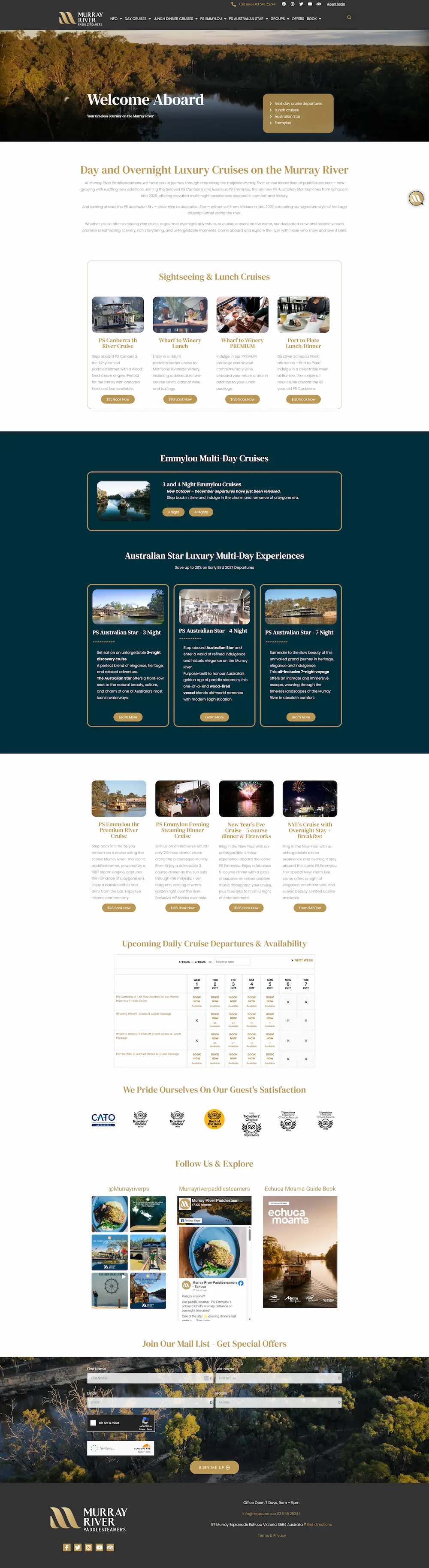 Murray River Paddlesteamers website after