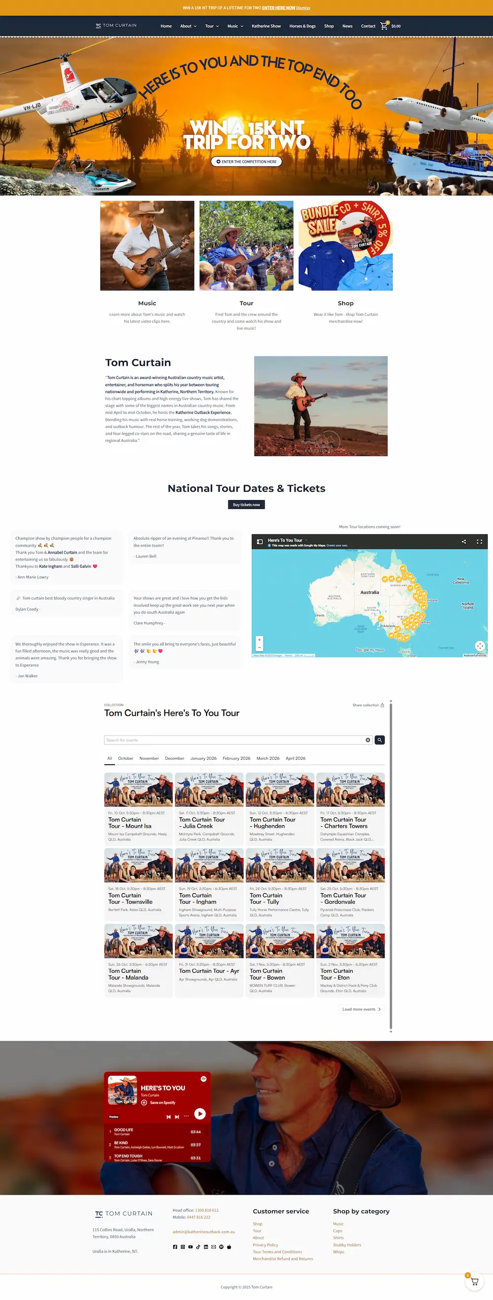 Tom Curtain website after
