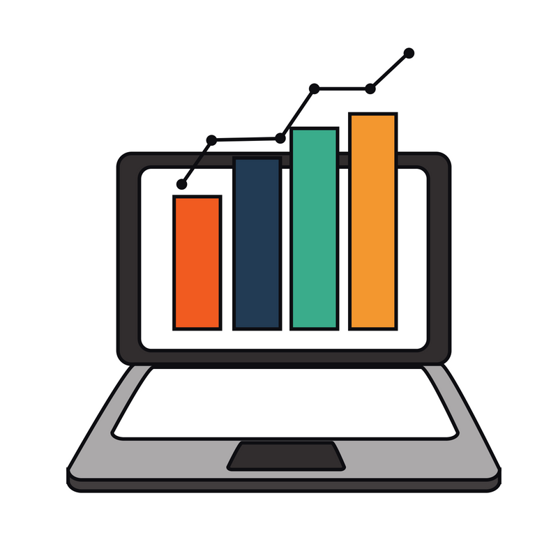 Image of graph on computer
