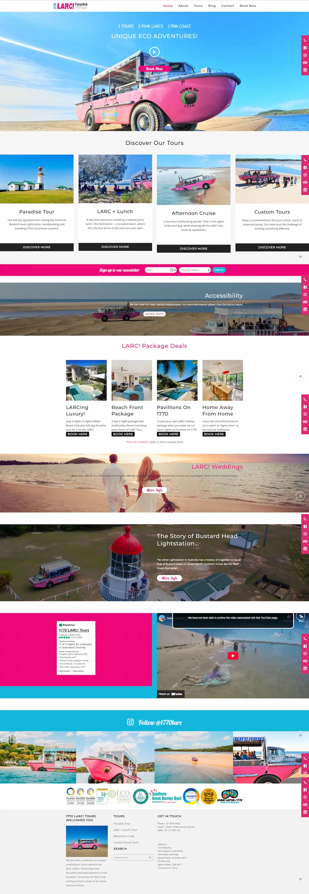 1770 LARC Tours website before