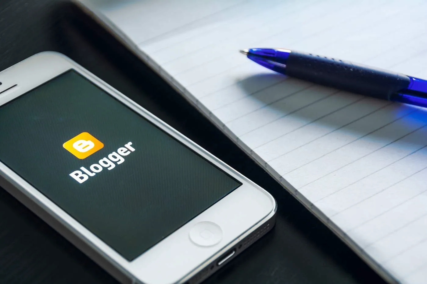 Concept of modern technology. Mobile blogging.