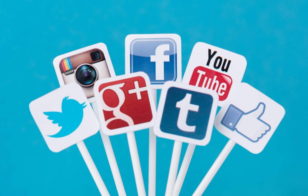 Facebook, YouTube, Twitter, Google Plus, Instagram and Tumblr logo.