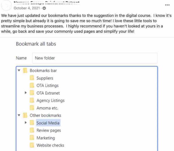 Save time by setting up shared bookmarks for your business