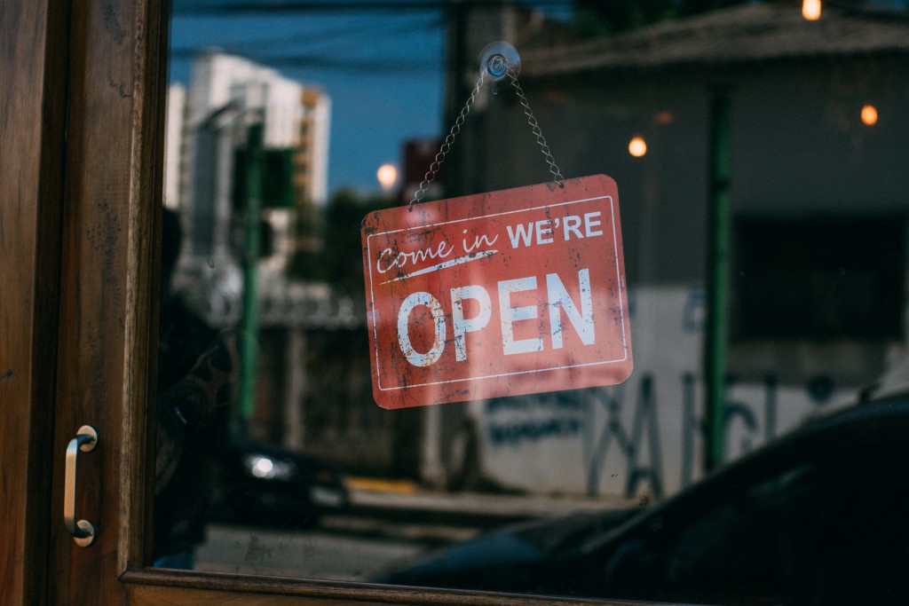 Business open sign