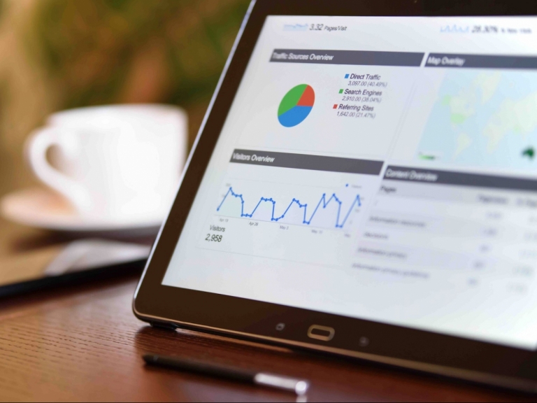 Photo of a screen displaying a Google Analytics report