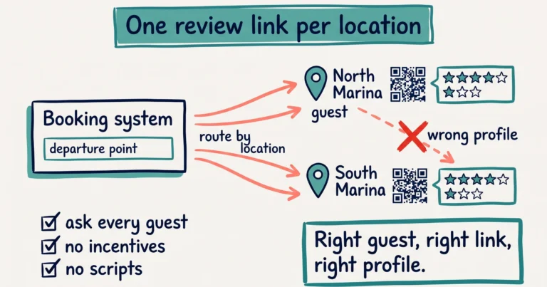 How should a business with several Google profiles collect reviews for each one?