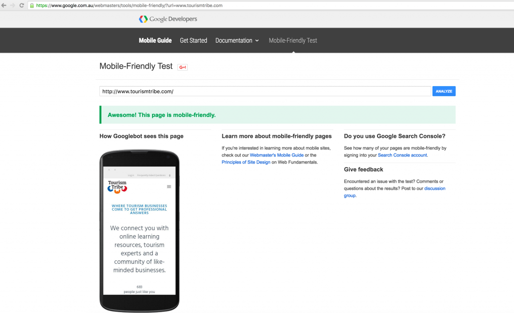 mobile test google