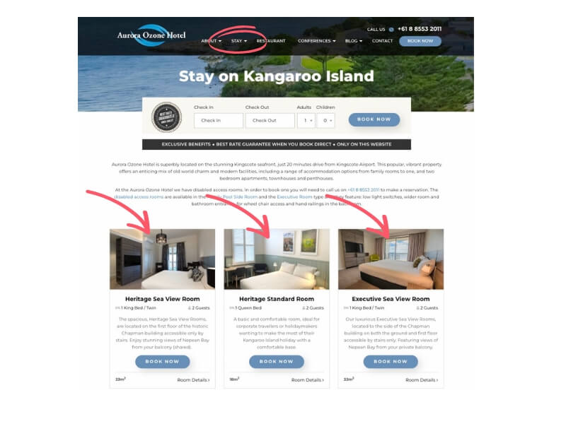 Screnshot of a product parent page